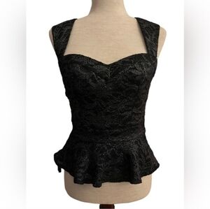Bebe Black Lace Detail Top